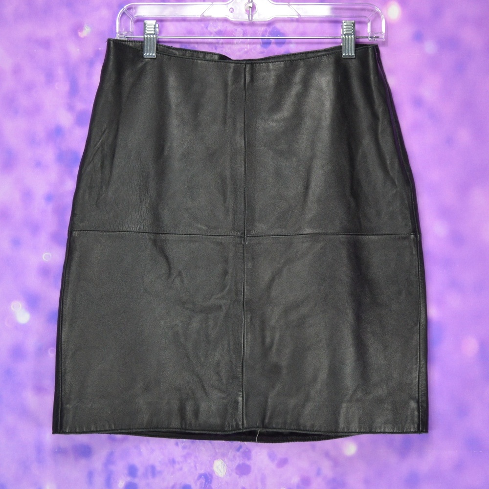 Isaac Mizrahi Black Leather Skirt